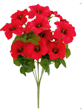 仿真喇叭花束紫色白色手工花布艺花朵花箱花槽装饰摆件