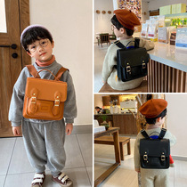 New childrens school bags Brief Han version Kindergarten male and female Baby College Wind backpacks cute children Double shoulder bag