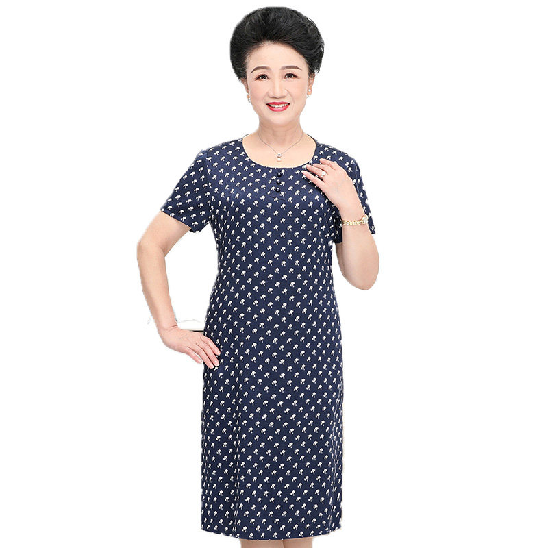 福太太中老年女装桑蚕丝大码连衣裙 福太太中老年女装