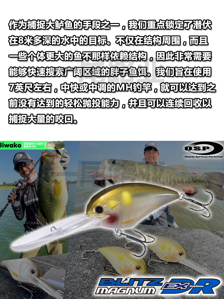 日本OSP新品BLITZ MAGNUM EX-DR 超深水摇滚胖子9.5米路亚crank - 图0