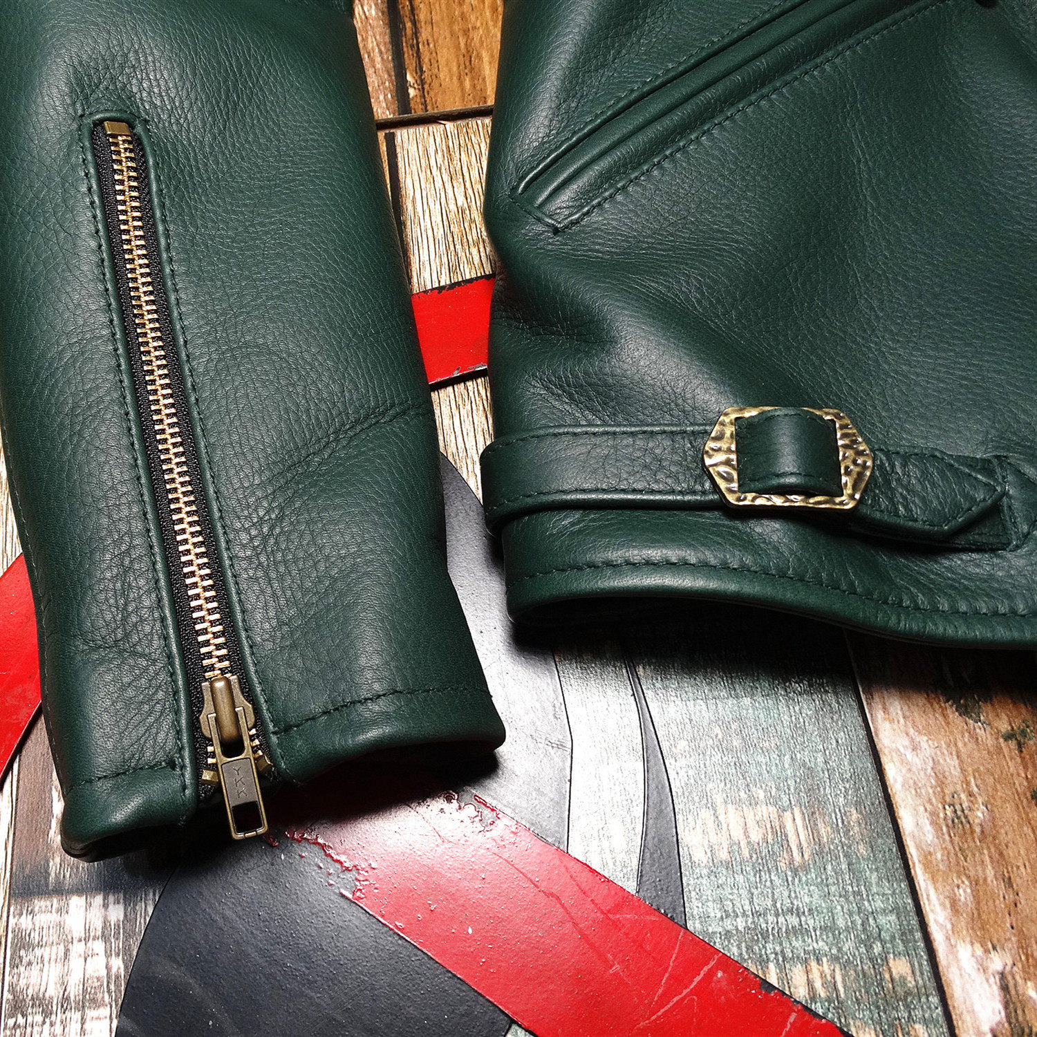 券后550！米国进口阉牛皮日版斜拉绿色复古机车男皮衣夹克,淘宝优惠券,粉丝福利购,淘宝优惠卷