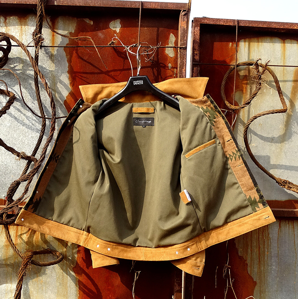 Storm Rider风暴骑士牛仔  X  纳瓦霍图腾美式复古真皮皮衣 - 图1