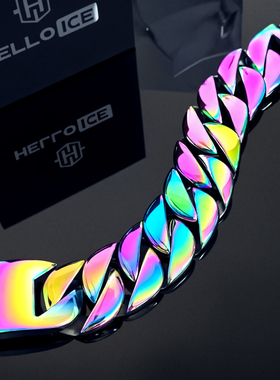 彩色大粗男手链欧美链奢古巴链