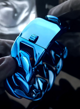 蓝色加粗男手链重量级豪华手饰