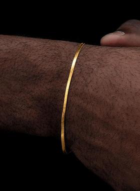 金色扁蛇骨手链钛钢高级感