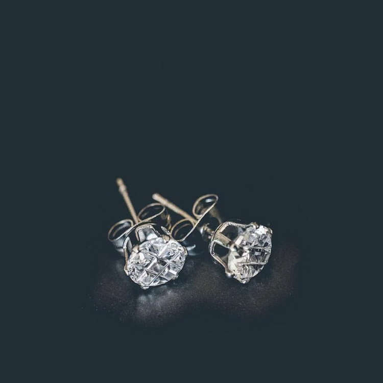 Zircon Earrings耳钉超闪锆石钻石7mm磁铁耳环嘻哈男女无耳洞耳饰-图2