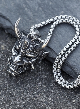 嘻哈个性日本鬼怪般若骷髅项链