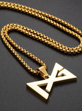 篮球运动巨星PG保罗乔治Logo项链男女钛钢吊坠潮男个性同款饰品