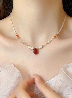 日常百搭叠戴款珍珠锁骨链