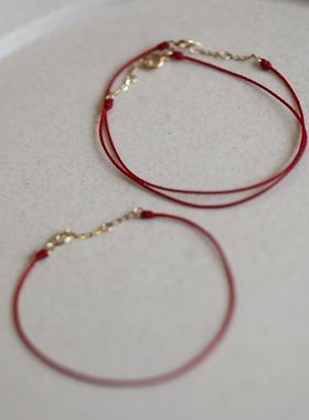 S925纯银镀18金好运气极细本命