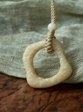 牛骨手工锤纹小众挂件吊坠