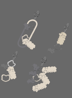 笃挚原创  白云和乌云 925纯银耳环  丧系列