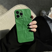 Personality green folds applicable iphone15pro Apple 14promax mobile phone shell 15 new 13 12 anti-fall