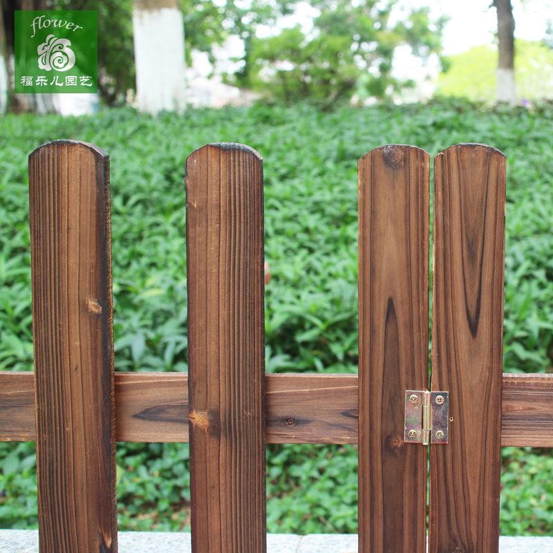 高80cm碳化防腐木围栏栅栏庭院花园菜园实木护栏做旧复古田园折叠 - 图2