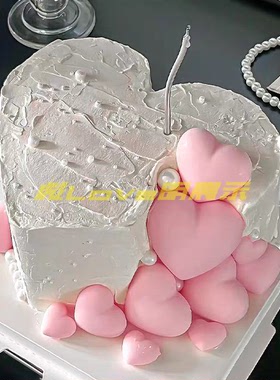 爱心裱花水钻宝石仿真蛋糕模型