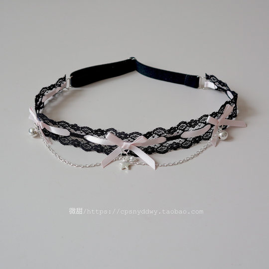 Star Bell Pendant Neck Strap Lace Sweet Cool Bow Choker Clavicle Chain New Neck Collar Thigh Ring Women