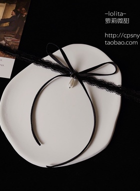 简约甜美丝带颈圈短款锁骨链脖环新款手作性感蕾丝蝴蝶结项链女