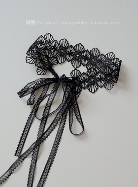 蕾丝花朵系带项圈颈带脖子锁骨饰品新款choker甜美性感项链配饰女
