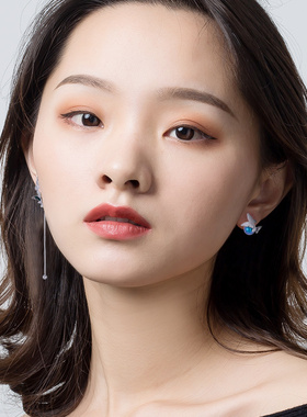 蝴蝶仿珍珠耳环耳坠女时尚纯银