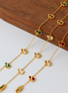 新中式时尚轻奢红色葫芦锆石手链小众气质复古精致百搭本命年