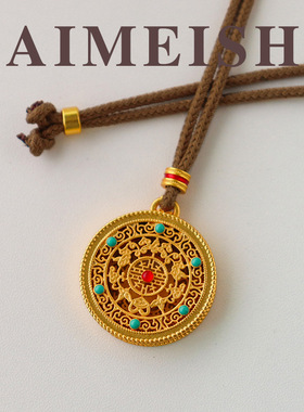 新中式复古国风罗盘毛衣链女高级感长款气质百搭时尚精致轻奢