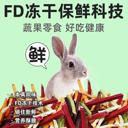 赫尔达 冻干果蔬条（约50条）兔子龙猫豚鼠荷兰猪仓鼠蔬菜条零食 - 图2