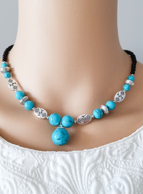 尼泊尔民族藏银项链首饰xl061