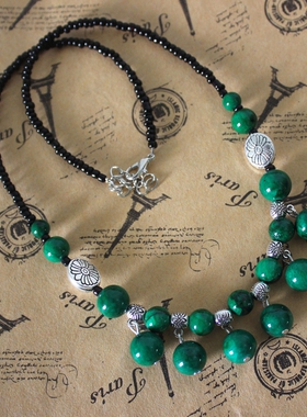 原创云南民族风复古藏银锁骨链