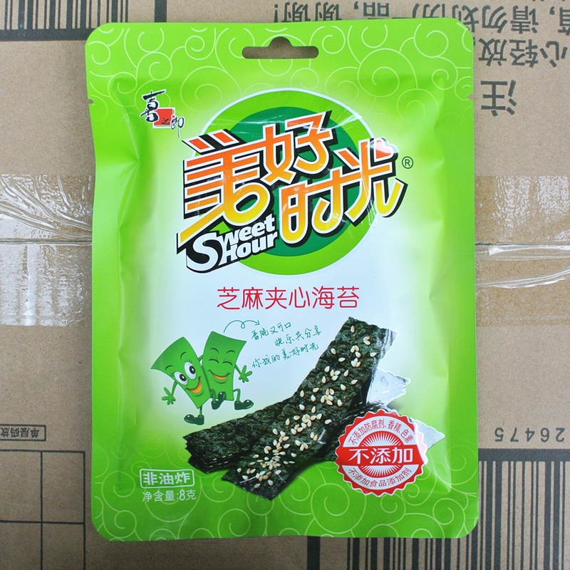 袋整箱即食儿童零食袋装紫菜 18 8g 喜之郎美好时光芝麻夹心海苔 袋整箱即食儿童零食袋装紫菜 18 8g 喜之郎美好时光芝麻夹心海苔