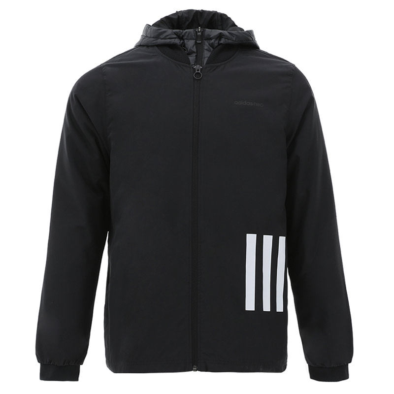 阿迪达斯棉服男2023新款中长款连帽防风保暖运动服棉衣外套dm2196