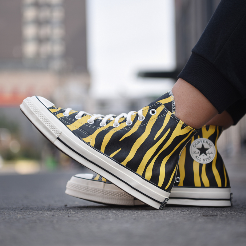 热点运动专营店匡威男女鞋1970s三星标黄斑马皮质高帮休闲鞋情侣运动板鞋165965C3