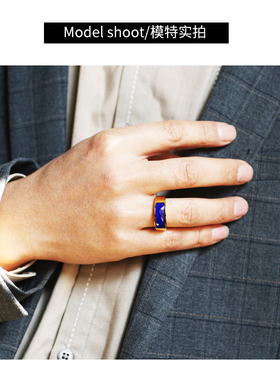 男女钛钢镀金时尚简约戒指猫眼石