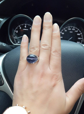 猫眼石男女韩版钛钢戒指不褪色