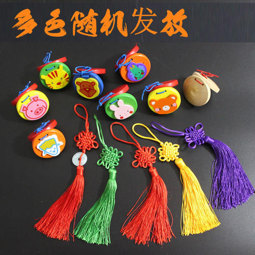 红绸竹节板儿童红绸快板手指夹板口才竹板舞蹈玉指板一付4片包邮 - 图1