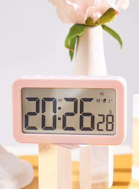 新款LCD简约儿童电子时钟学生专用桌面计时器闹钟多功能钟表YD007