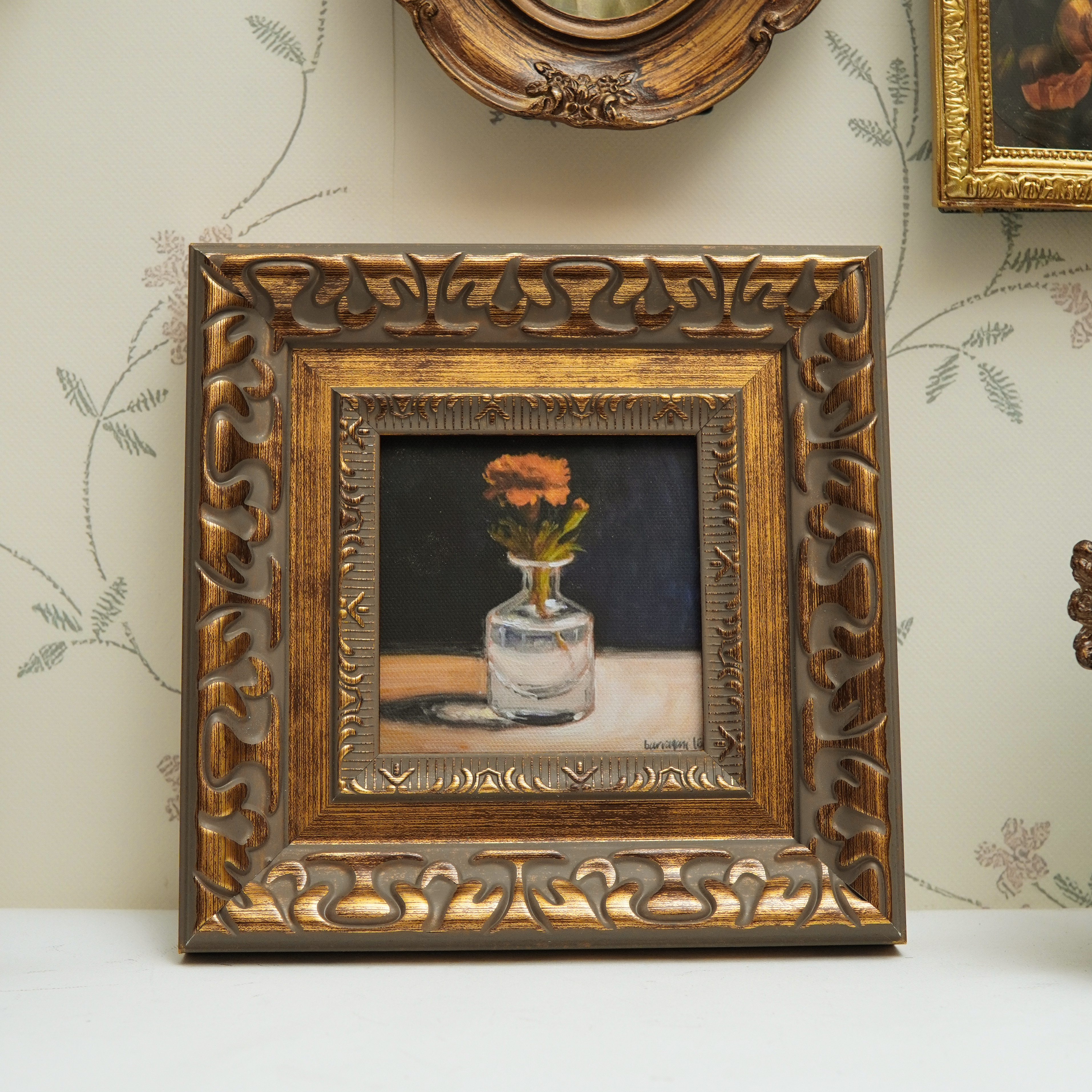 法式复古相框装裱油画框挂墙小众宽边中古风黑色空框打印摆台定制