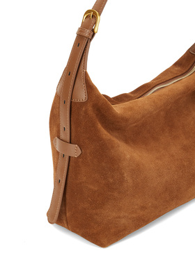 INSUN恩裳冬季美拉德简约纯色反绒皮单肩包