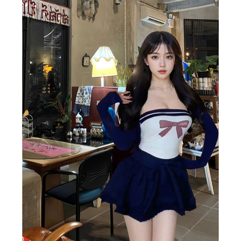 【泰式学妹】春雨辣妹印花弹力显瘦吊带上衣+开衫+蓬蓬半裙套装,淘宝优惠券,粉丝福利购,淘宝优惠卷