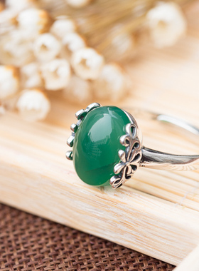 diy镶嵌琥珀活口戒指托定制8