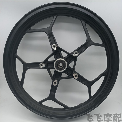 公路赛地平线H2刀锋400魔影450摩托车跑车17寸双碟刹前后轮毂钢圈 - 图1