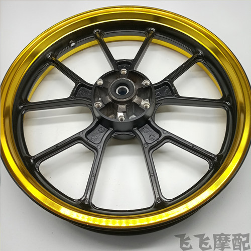 公路赛地平线H2刀锋400魔影450摩托车跑车17寸双碟刹前后轮毂钢圈 - 图3