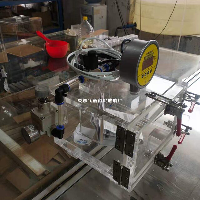 Transparent acrylic vacuum box plexiglass gas positive pressurization box electromagnetic valve automatic control sealing box