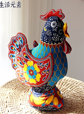鸡吉祥物布偶生肖摆件中国风礼品