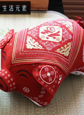 福猪摆件布偶手工布艺吉祥物中式