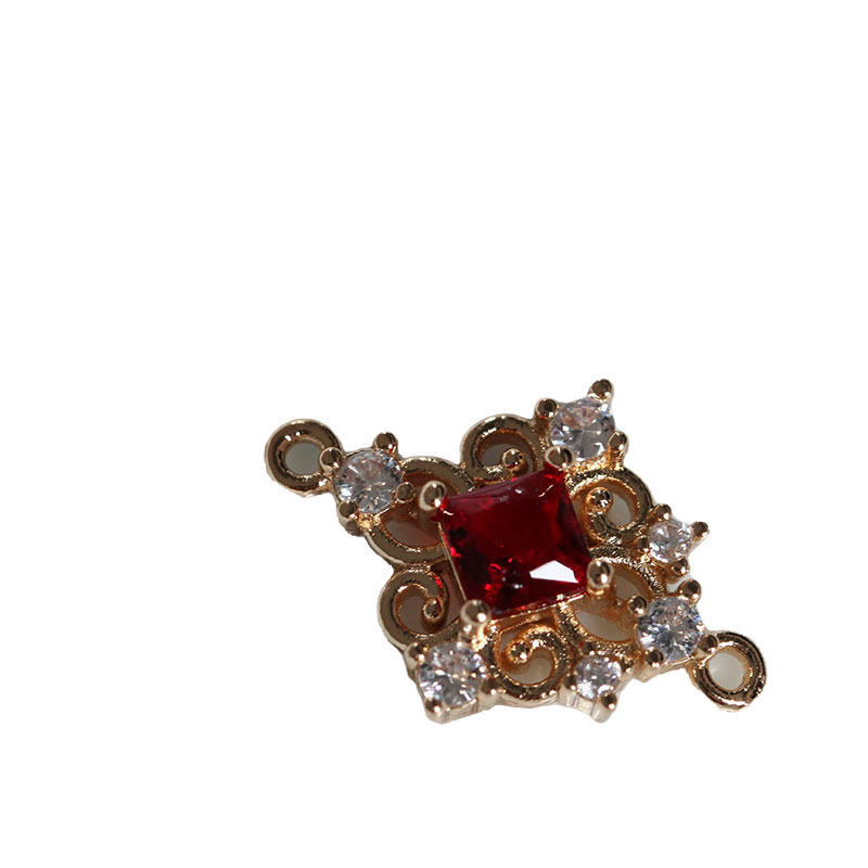 保色黄铜方形双孔锆石微镶小吊坠耳环项链手链发簪小配件发饰材料,淘宝优惠券,粉丝福利购,淘宝优惠卷