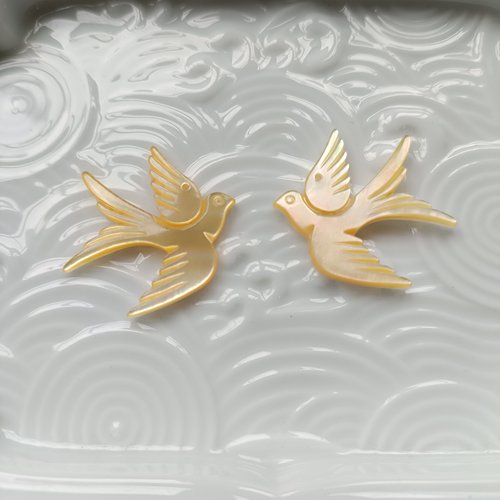 白蝶贝黄蝶贝燕子挂坠*花影梦饰品DIY配件材料发簪耳坠耳环材料 - 图2