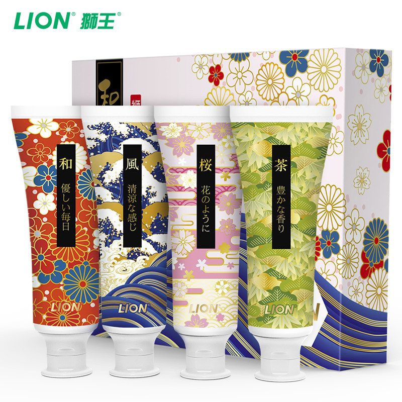 狮王细齿洁和风樱茶护龈家庭牙膏 狮王牙膏