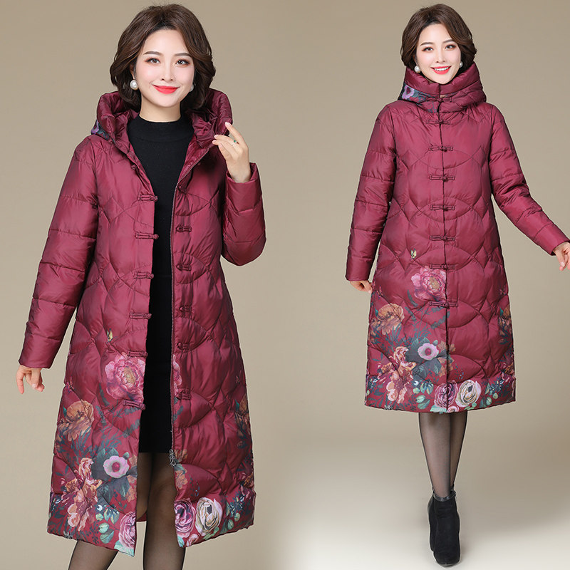 冬季印花羽绒服 新盛中老年女装