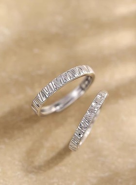 S925纯银情侣对戒新款枯木逢春情侣对戒简约生日礼物送爱人P