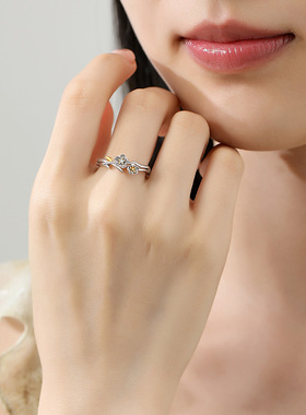 S925纯银戒指女新款十二花神戒指高级感指环生日礼物送女友P